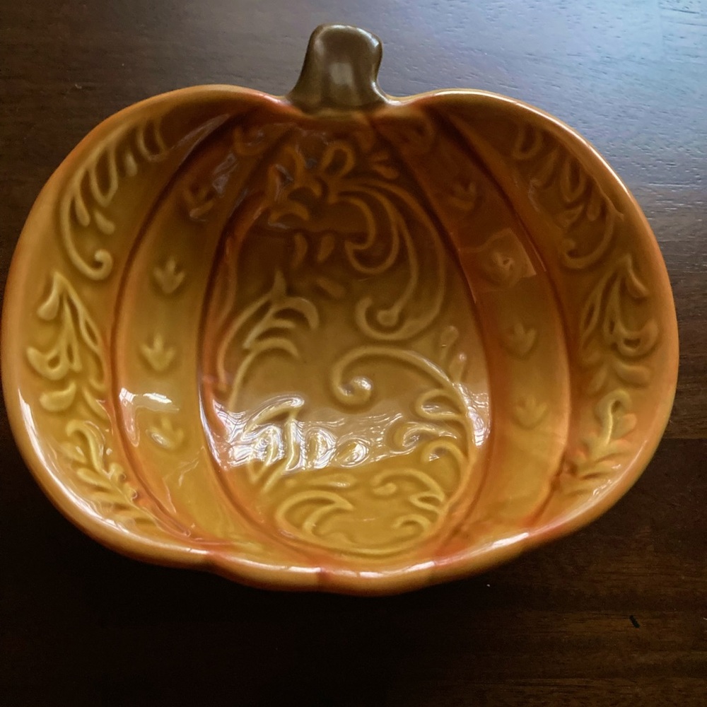 Food Safe & Decorative Pumpkin Ceramic Dish